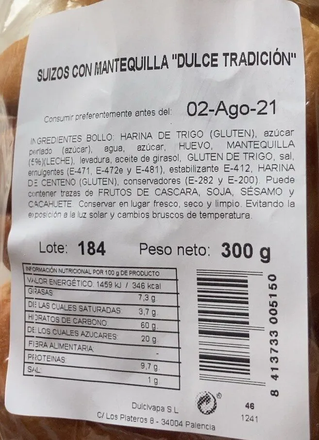 Suizos con mantequilla