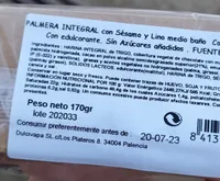 Palmera integral con sésamo y lino.