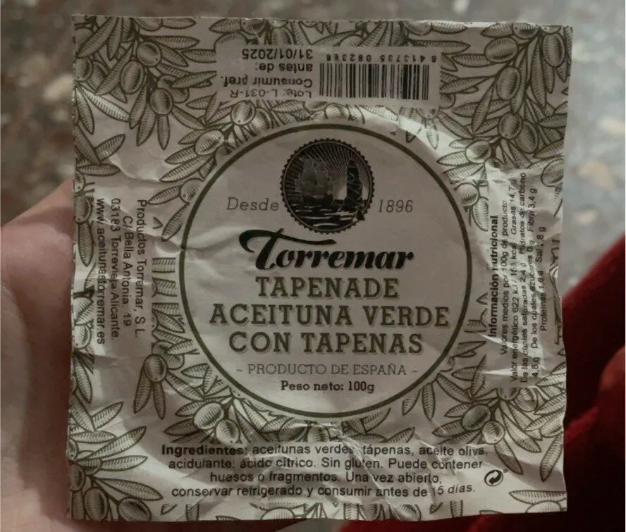 TAPENADE ACEITUNA VERDE CON TAPENAS