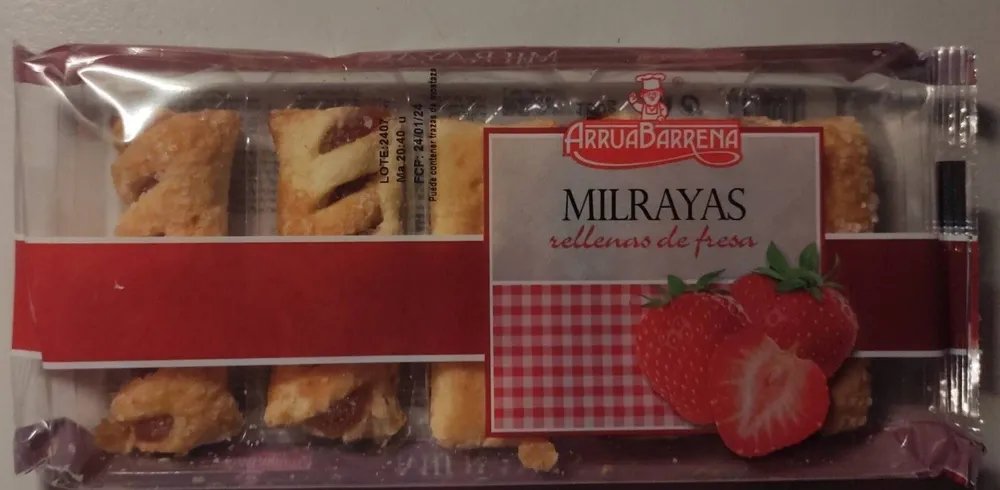 Milrayas, rellenas de fresa