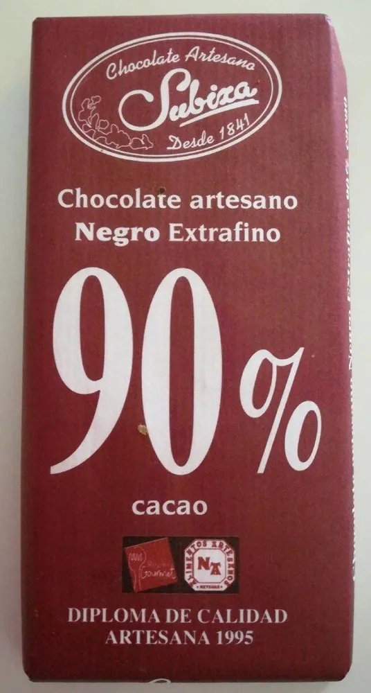 Chocolate artesano Negro Extrafino 90% cacao