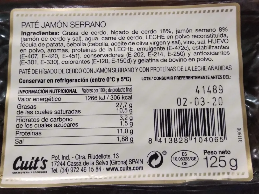 Pate jamon serrano