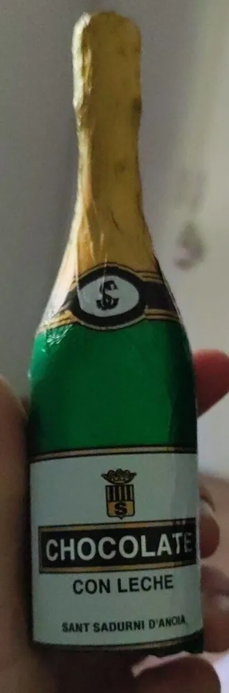 Botella de champagne de chocolate