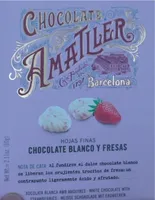 Hojas finas de chocolate blanco y fresas