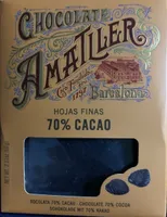 Hojas finas de chocolate 70% cacao