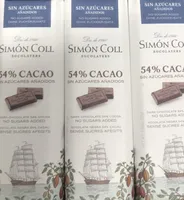 Chocolate 54% cacao sin azúcares