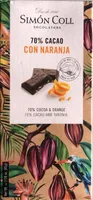 Chocolate 70% cacao con naranja