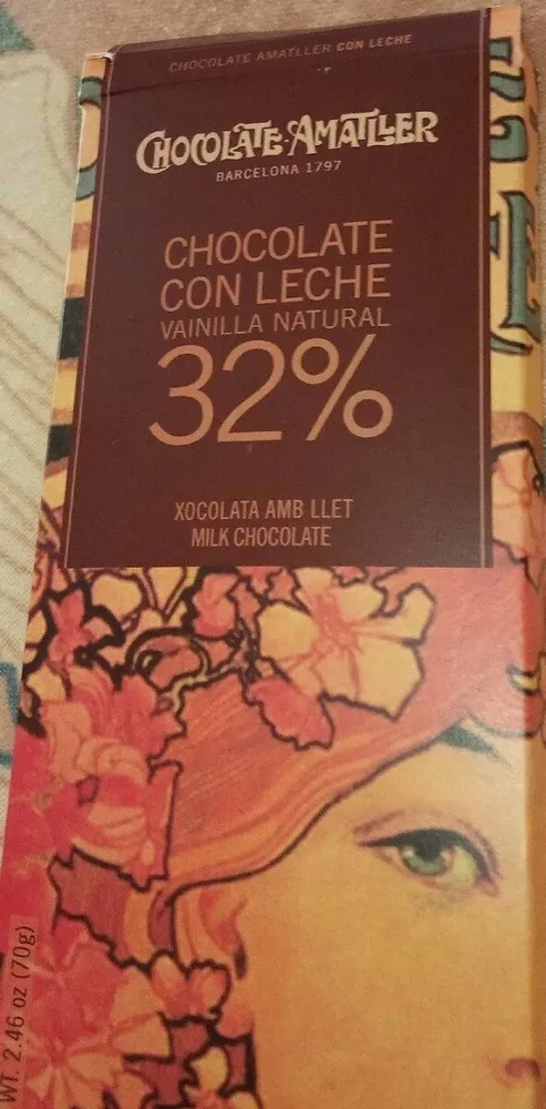 Chocolate con leche vainilla natural