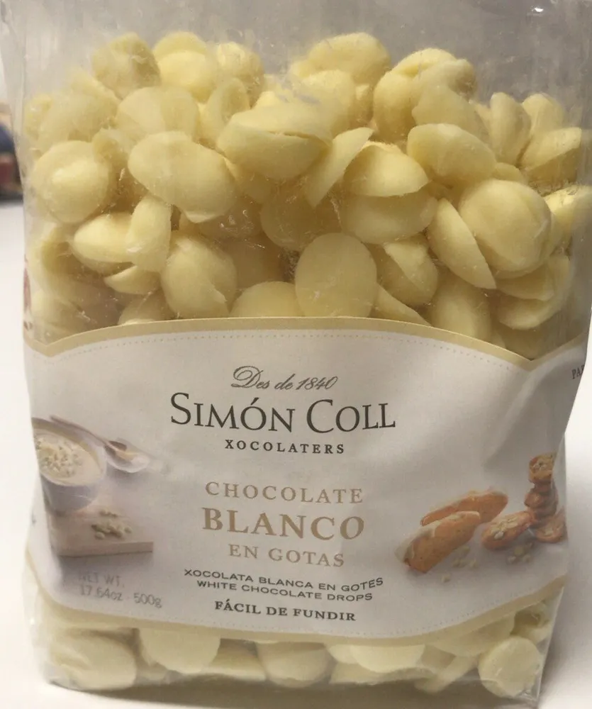 Chocolate blanco en gotas