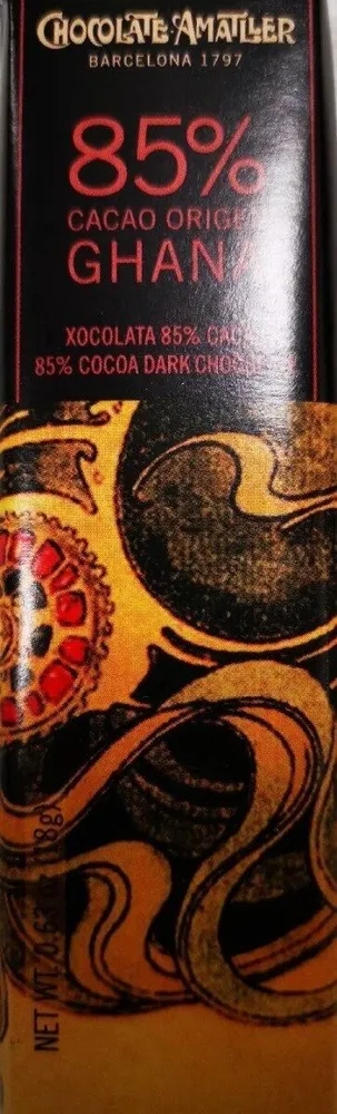 Chocolate 85% cacao origen Ghana