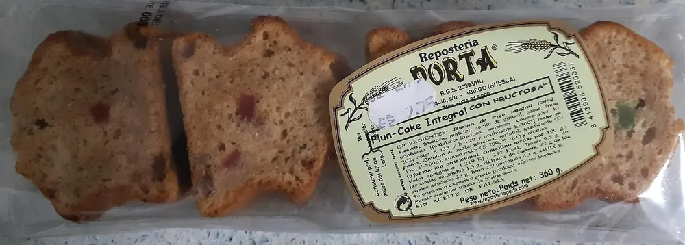 Plun-Cake Integral con Fructosa