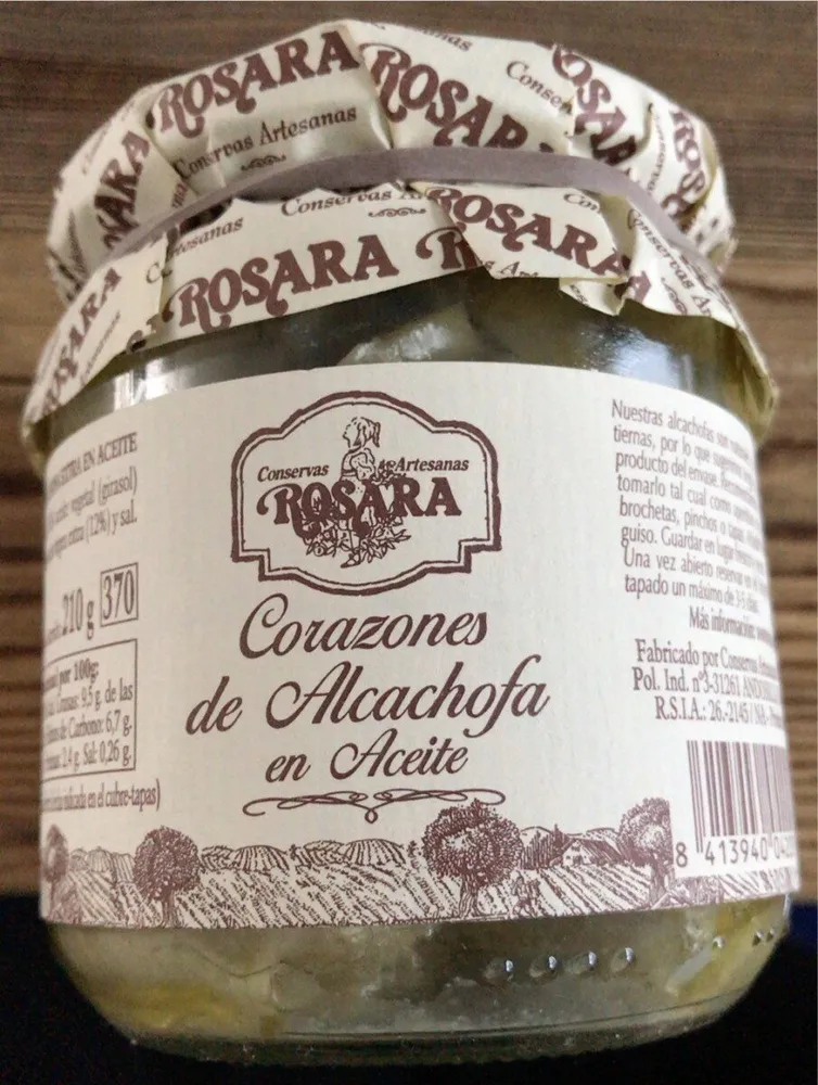 Corazones de alcachofa en aceite