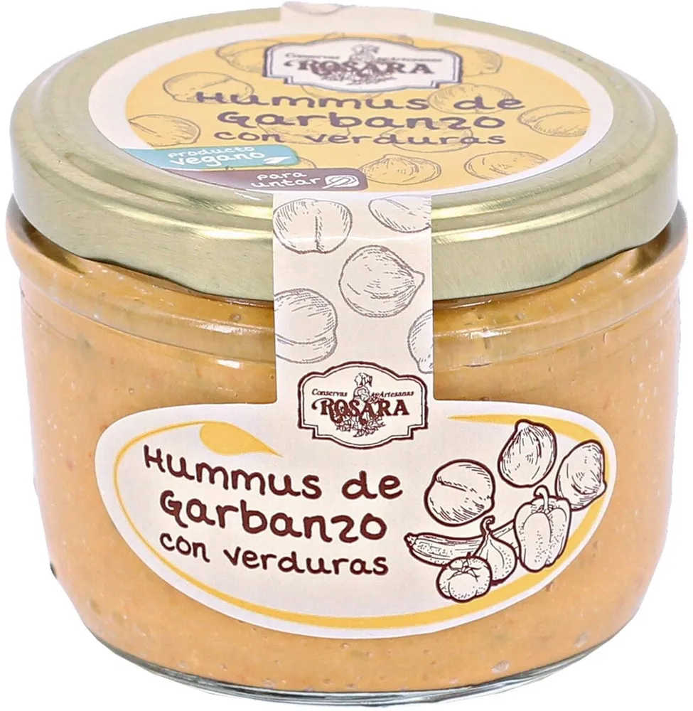 Hummus de garbanzo con verduras