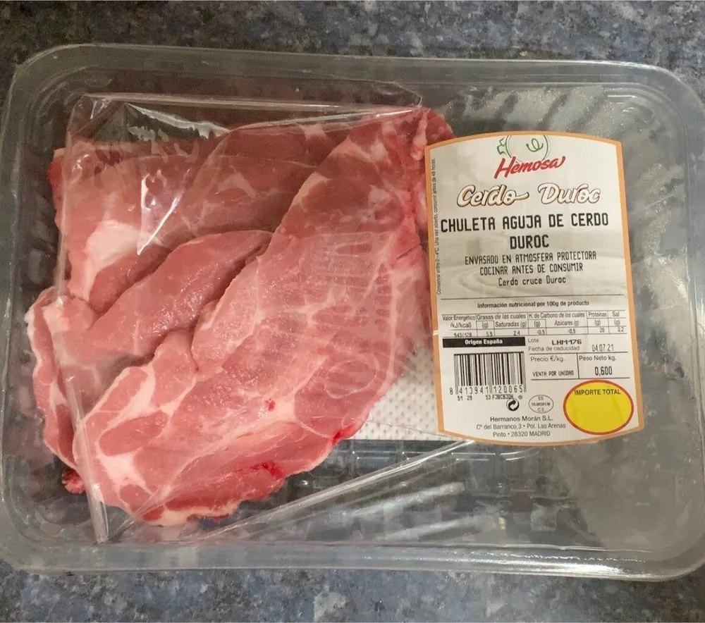 chuleta de aguja de cerdo