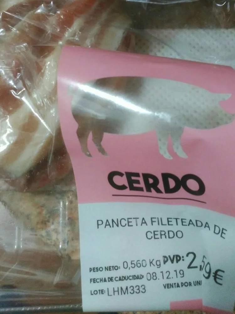 Filete panceta de cerdo