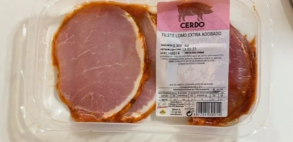 Cerdo filete lomo extra adobado