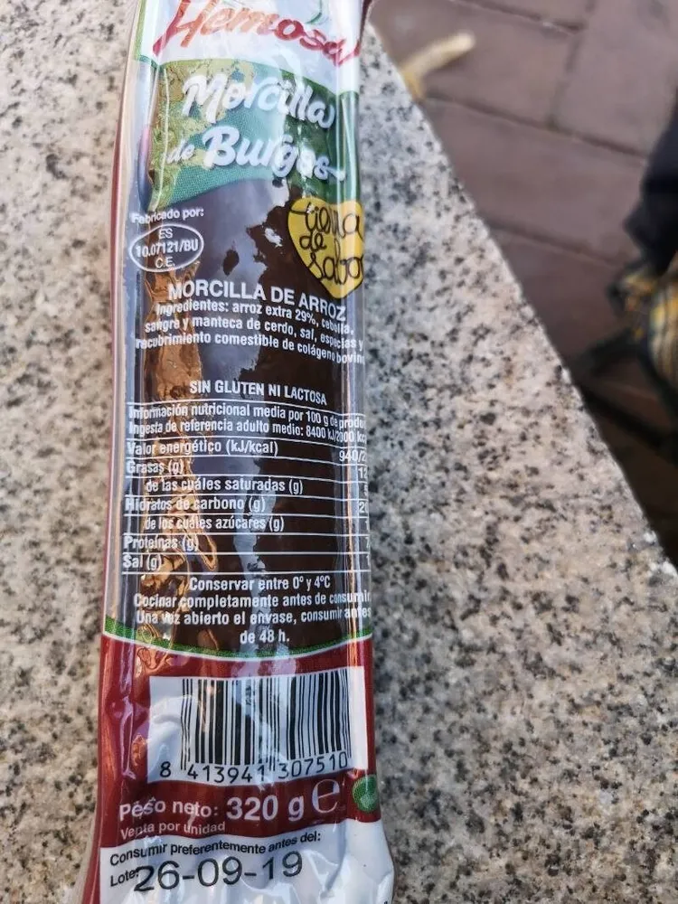 Morcilla de arroz (Morcilla de Burgos)