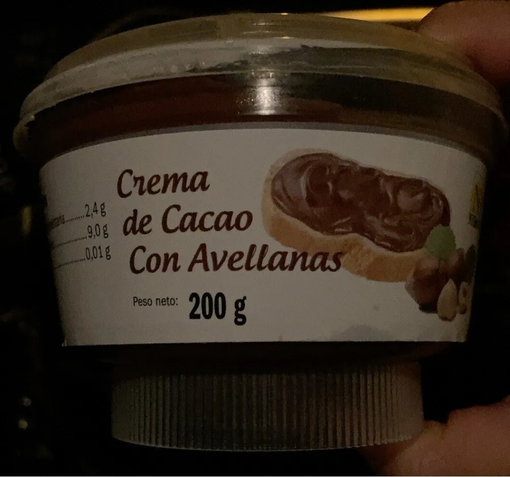 Crema de cacao con avellanas