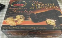 Mini corbatas de unquera bañadas en chocolate