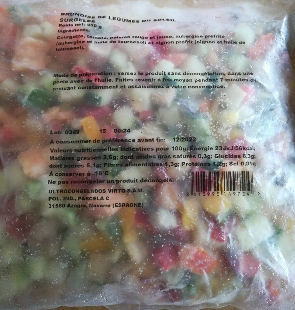 Brunoise de légumes du soleil