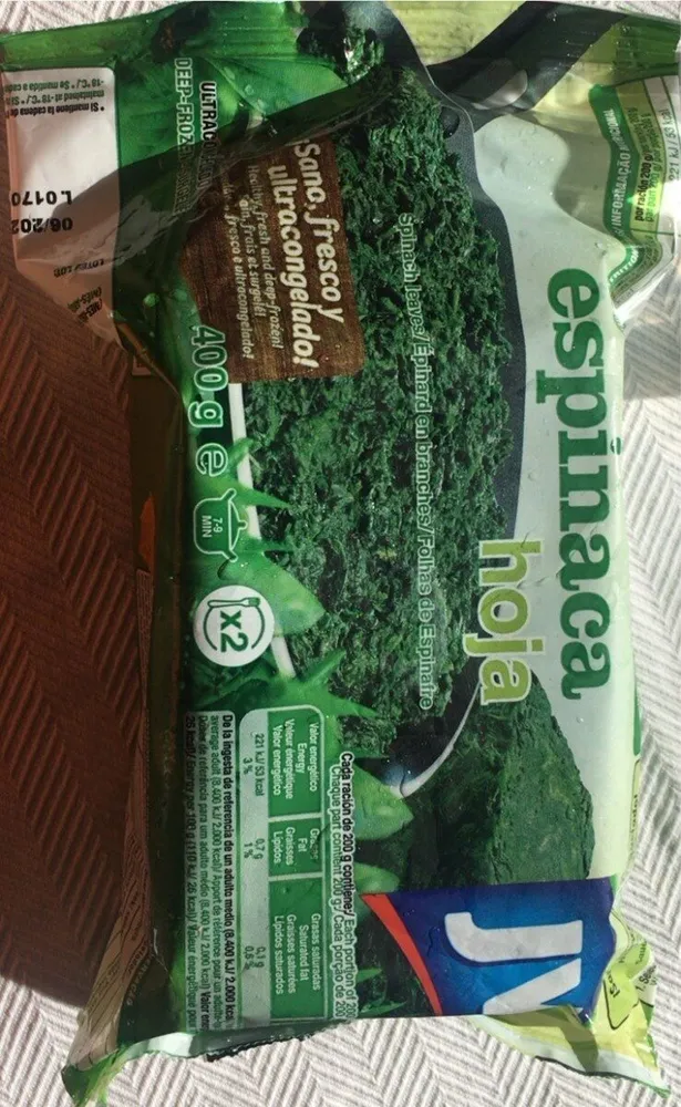 Espinacas hoja 400gr