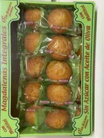 Magdalenas integrales sin azúcar con aceite de oliva