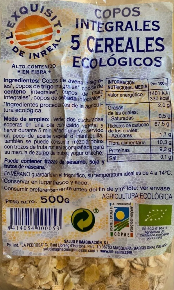 Copos integrales 5 cereales