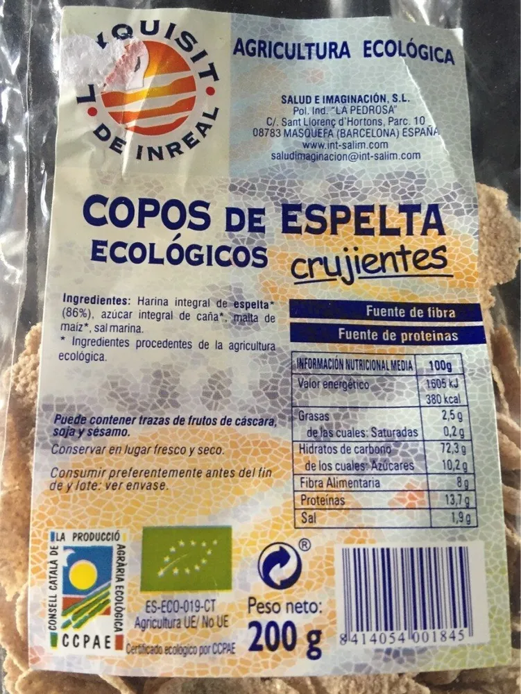 Copos de espelta ecologicos