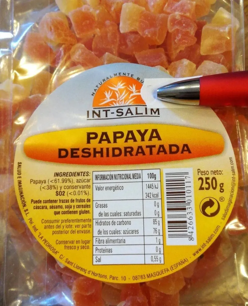 Papaya deshidratada