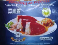 Pimientos del piquillo rellenos de bacalao y gambas