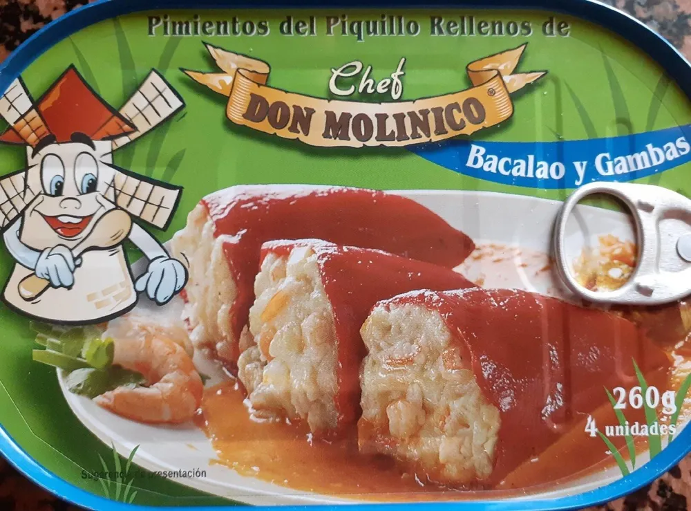 Pimientos del Piquillo Rellenos de Bacalao y Gambas