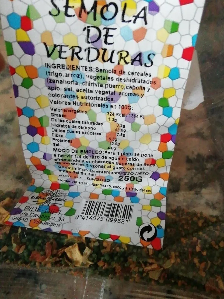 Semola de verduras