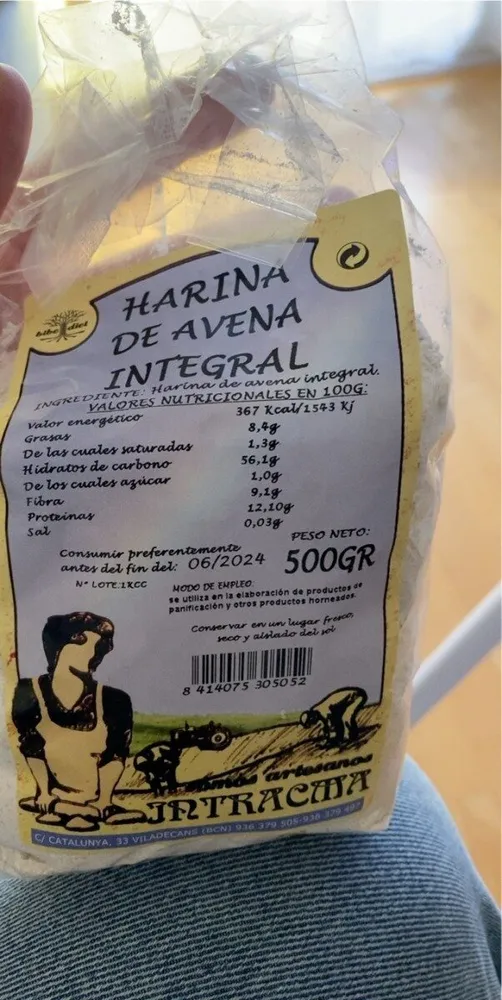 Harina de avena integral