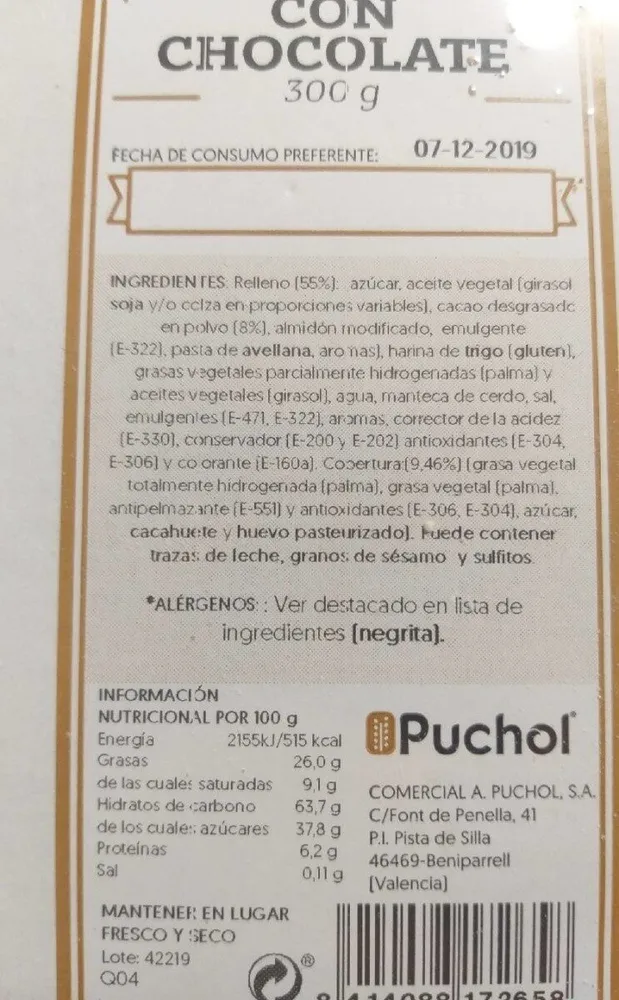 Triángulos con chocolate