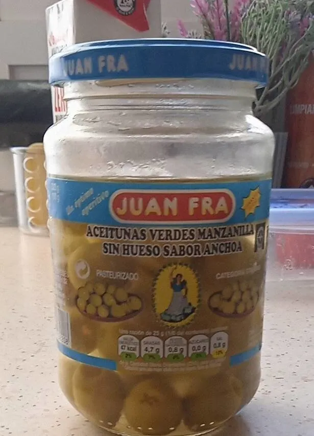 aceitunas verdes manzanilla sin hueso sabor anchoa