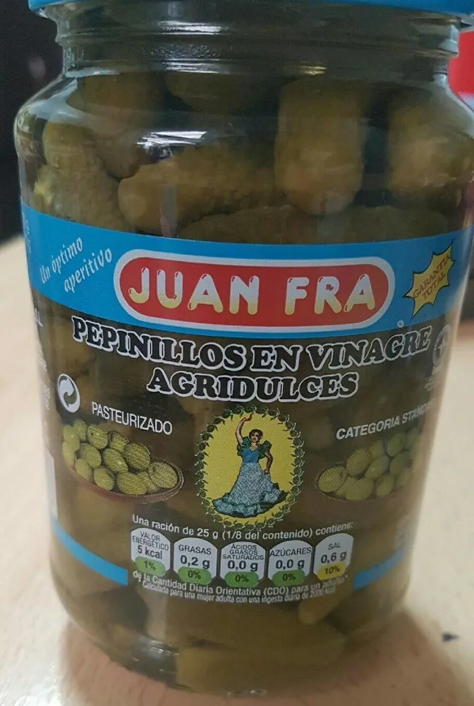 Pepinillos en vinagre agridulces
