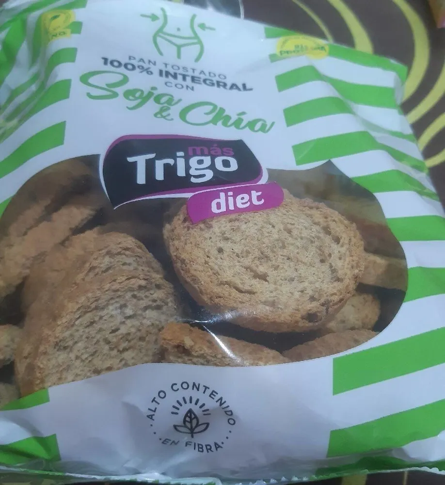 Pan tostado 100% integral con soja y chia
