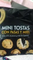 Mini tostas con pasas y miel