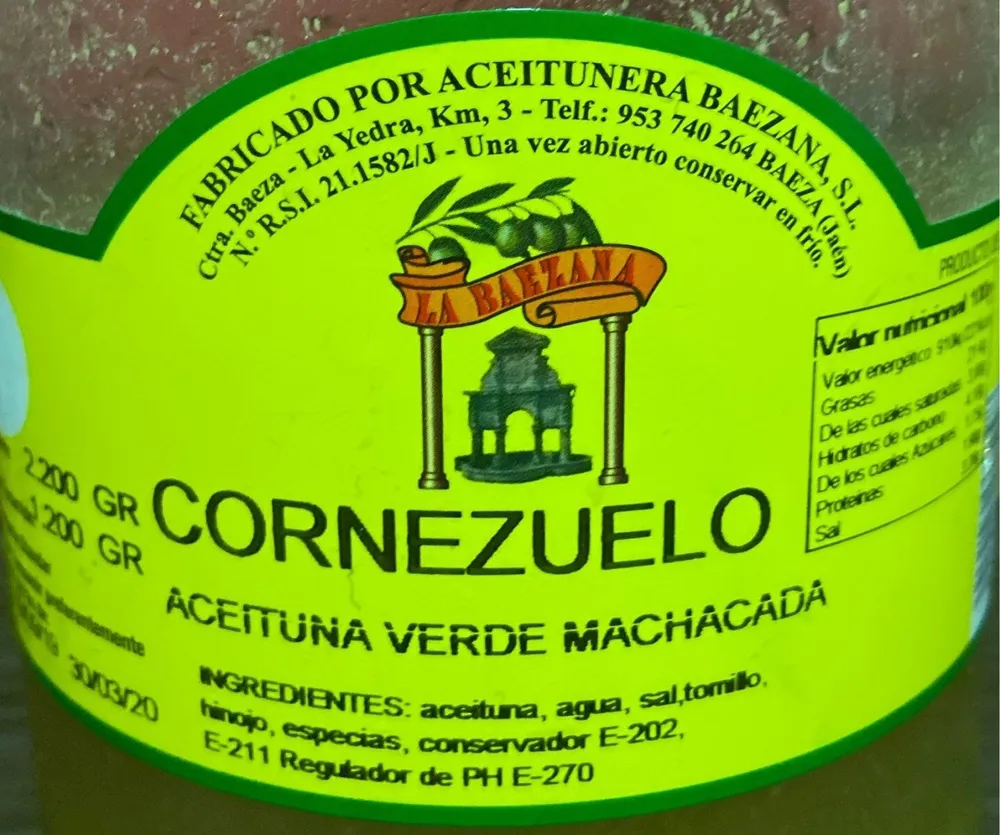 Aceituna verde machacada