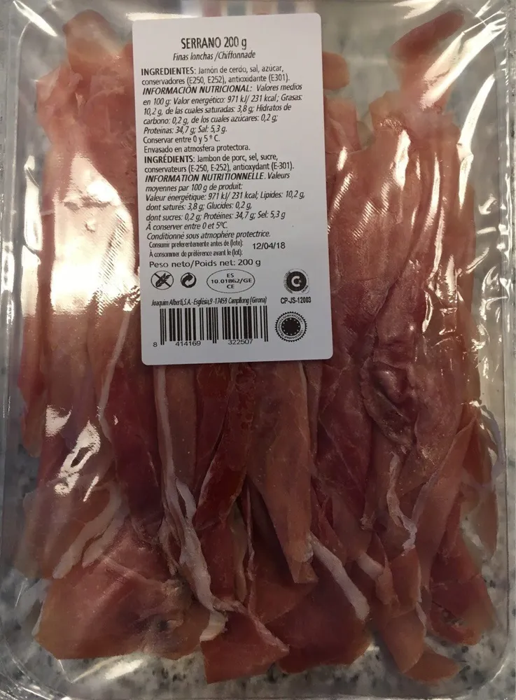 Serrano chiffonnade