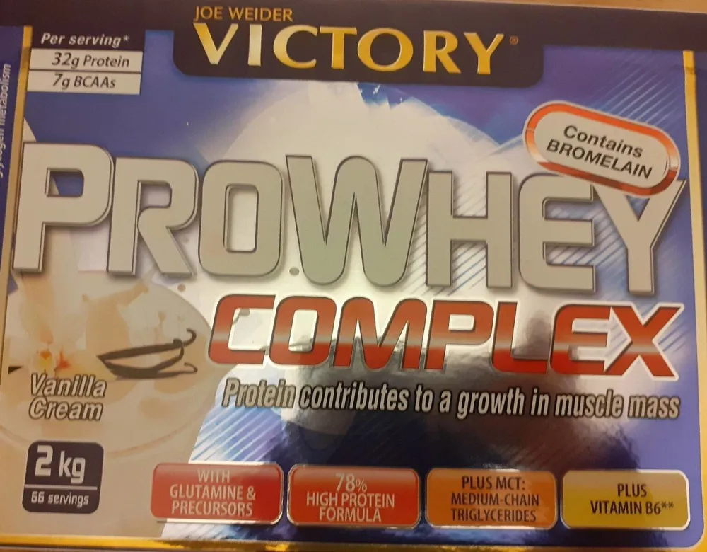 Joe weider victory prowhey complexión vainilla cream
