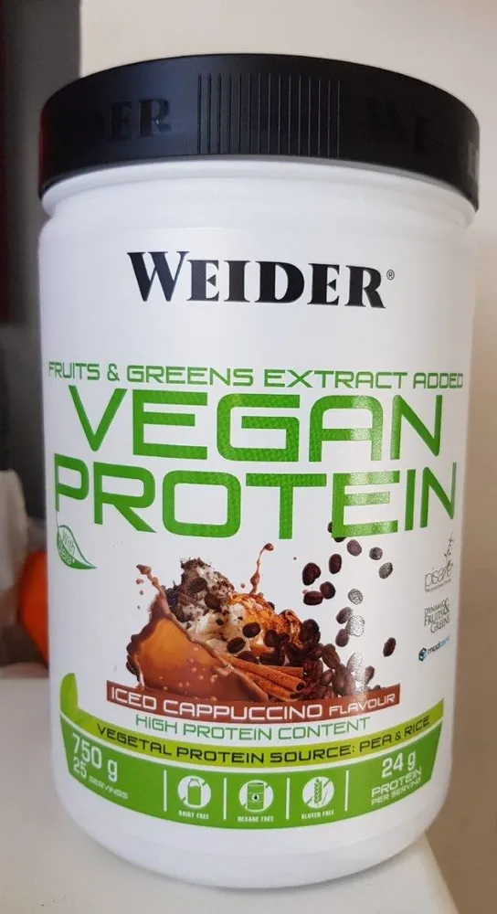 Vegan protein iced cappuccino