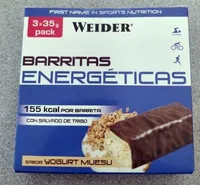 Barritas energéticas sabor yogurt muesli