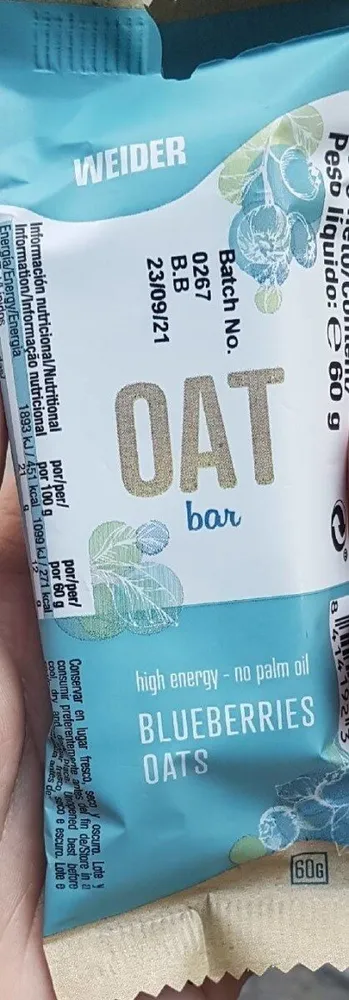 Oat bar blueberry