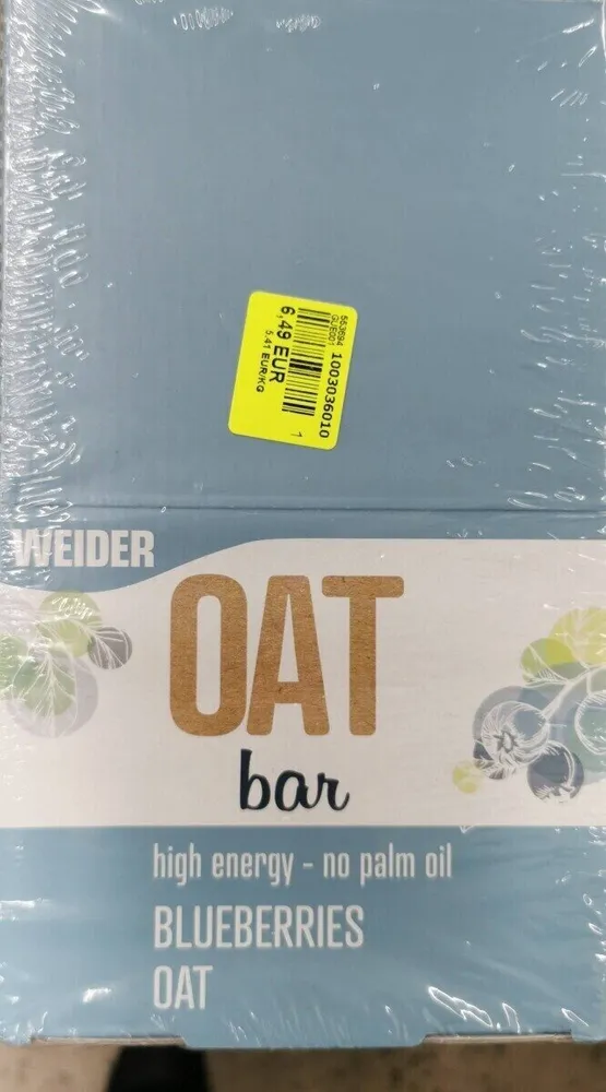 Oat bar bluebberries
