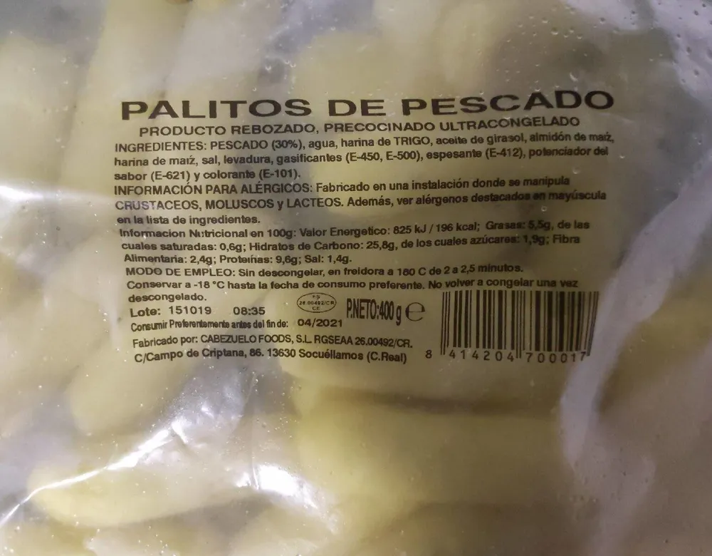 Palitos de pescado