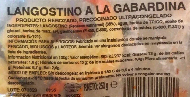 Langostino a la gabardina
