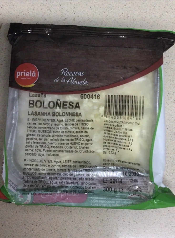 Lasaña boloñesa
