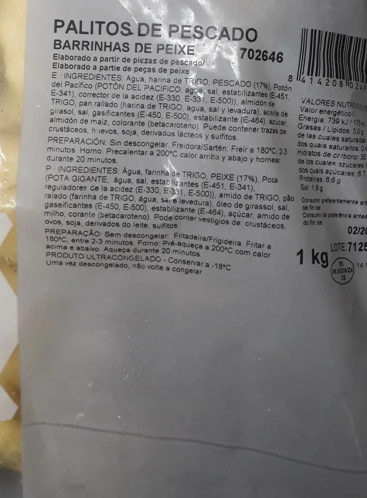 Palitos de pescado