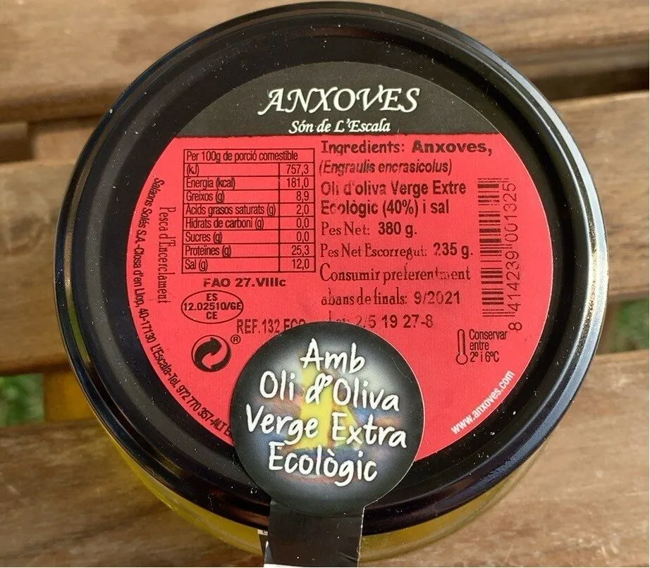 Anxoves amb Oli d’Oliva Verge Extra ECO